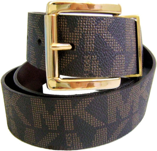 Michael Kors 553143 Women'S Gold Tone Buckle Brown Leather Belt Mk Logo Size X-Large Apparel & Accessories > Clothing Accessories > Belts Michael Kors   