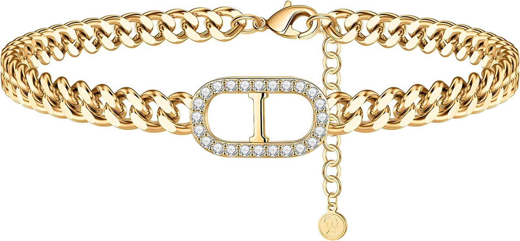 IEFWELL Gold Initial Ankle Bracelets for Women, 14K Gold Filled Gold Anklets for Women Cuban Link Anklets for Women Handmade Gold Ankle Bracelets for Women Ankle Bracelets Gold Jewelry Apparel & Accessories > Jewelry > Anklets IEFWELL I  