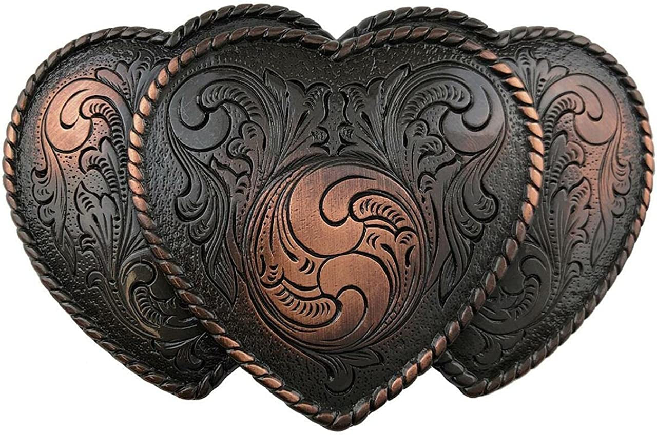Rose Heart Flower Rhinestone Replacement Belt Buckle Fits 1-1/2"(38Mm) Belt Strap-Multi-Style Options Apparel & Accessories > Clothing Accessories > Belt Buckles Belts.com Type Buckle L - Ha0086 Copper 1-1/2" 