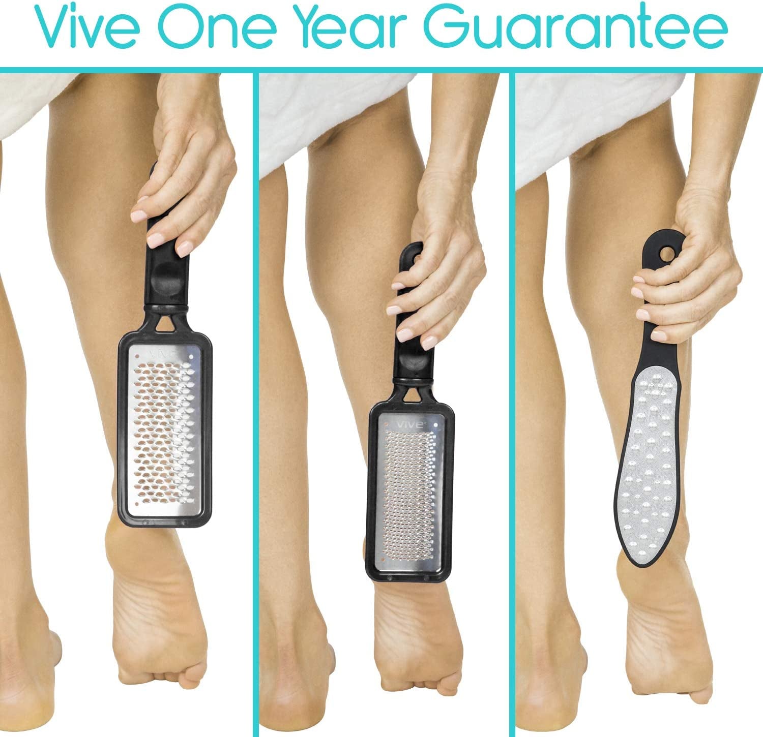 Vive Foot File (3 Pack) - Callus Remover Pedicure Tool Kit for Men, Women Care - Dead Skin Heel Scrub Shaver and Rough Patch Eliminator Remover for Dry and Wet Toe and Feet Peel - Rasp Scrubber Blade Health & Beauty > Personal Care > Foot Care Vive   