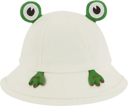 SAOROPEB Frog Hat for Adult Teens, Cute Frog Bucket Hat, Cotton Bucket Hat Funny Hat Fisherman Hat for Men Women Apparel & Accessories > Clothing Accessories > Hats SAOROPEB 2022-white  