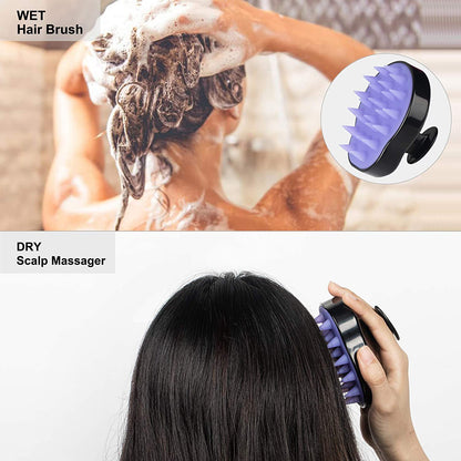 HEETA Hair Scalp Massager Shampoo Brush 2 Pack, Soft Silicone Bristles to Remove Dandruff, Waterproof Hair Scrubber for Both Wet Dry Hair, Suitable for Men & Women (Green & Black) Health & Beauty > Personal Care > Hair Care HEETA   