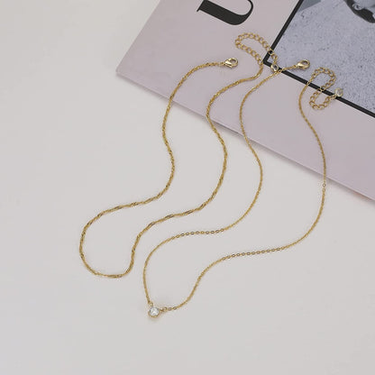 Diamond Necklaces for Women, Dainty Gold Necklace 14K Gold Plated Long Lariat Necklace Simple Gold CZ Diamond Choker Necklaces for Women Trendy Gold Necklace Jewelry Gifts for Girls