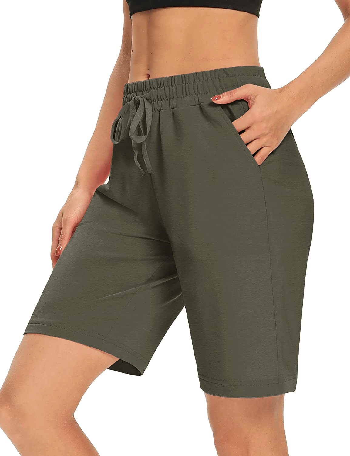 DIBAOLONG Womens Yoga Shorts Loose Comfy Drawstring Lounge Bermuda Shorts with 3 Pockets Apparel & Accessories > Clothing > Shorts Kylie Max   
