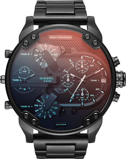 Diesel Men'S Mr. Daddy 2.0 Stainless Steel Chronograph Quartz Watch Black Stainless