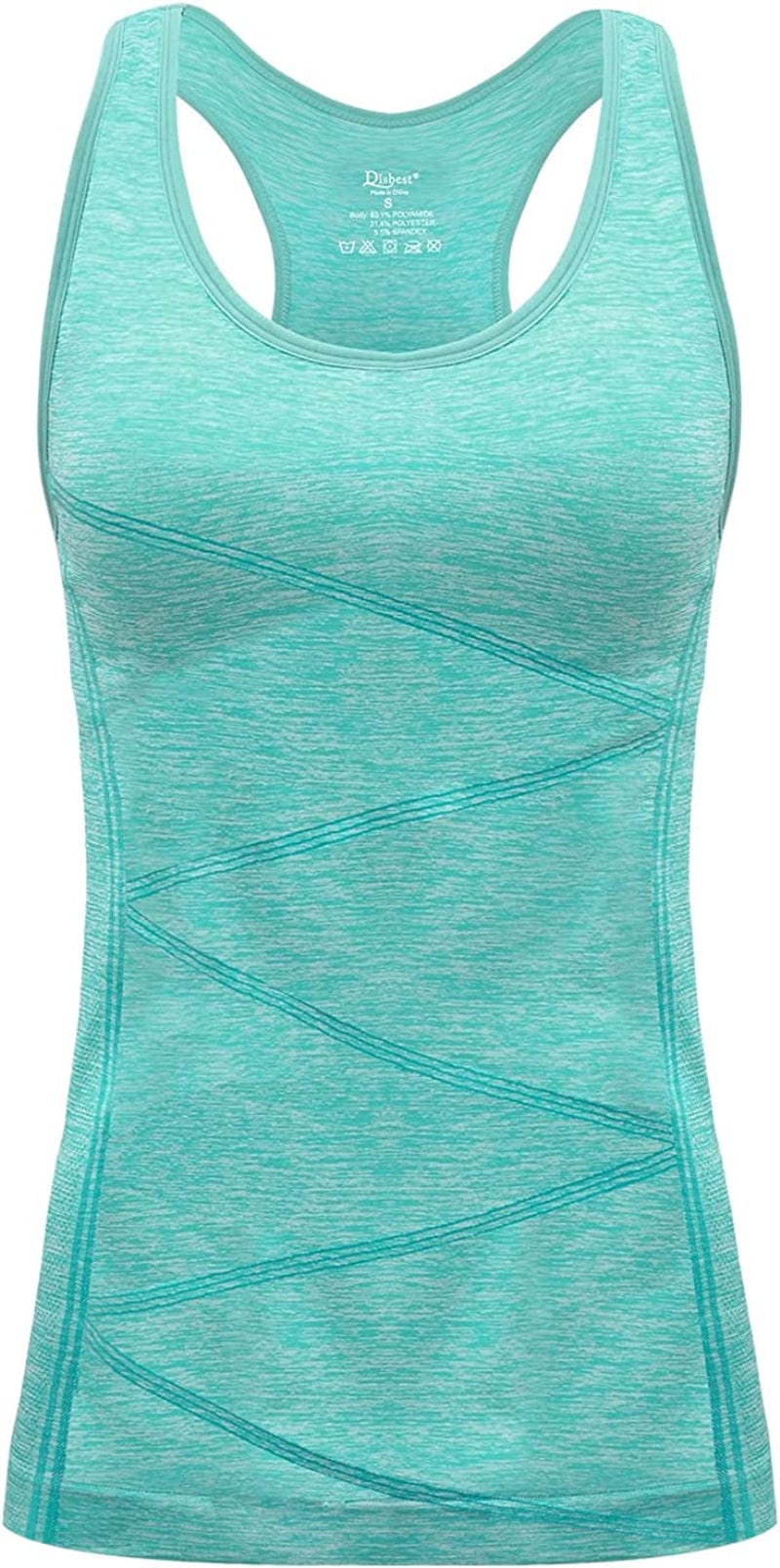 Disbest Yoga Tank Top, Women'S Performance Stretchy Quick Dry Sports Workout Running Top Vest with Removable Pads 0-fluorescent Green / Medium