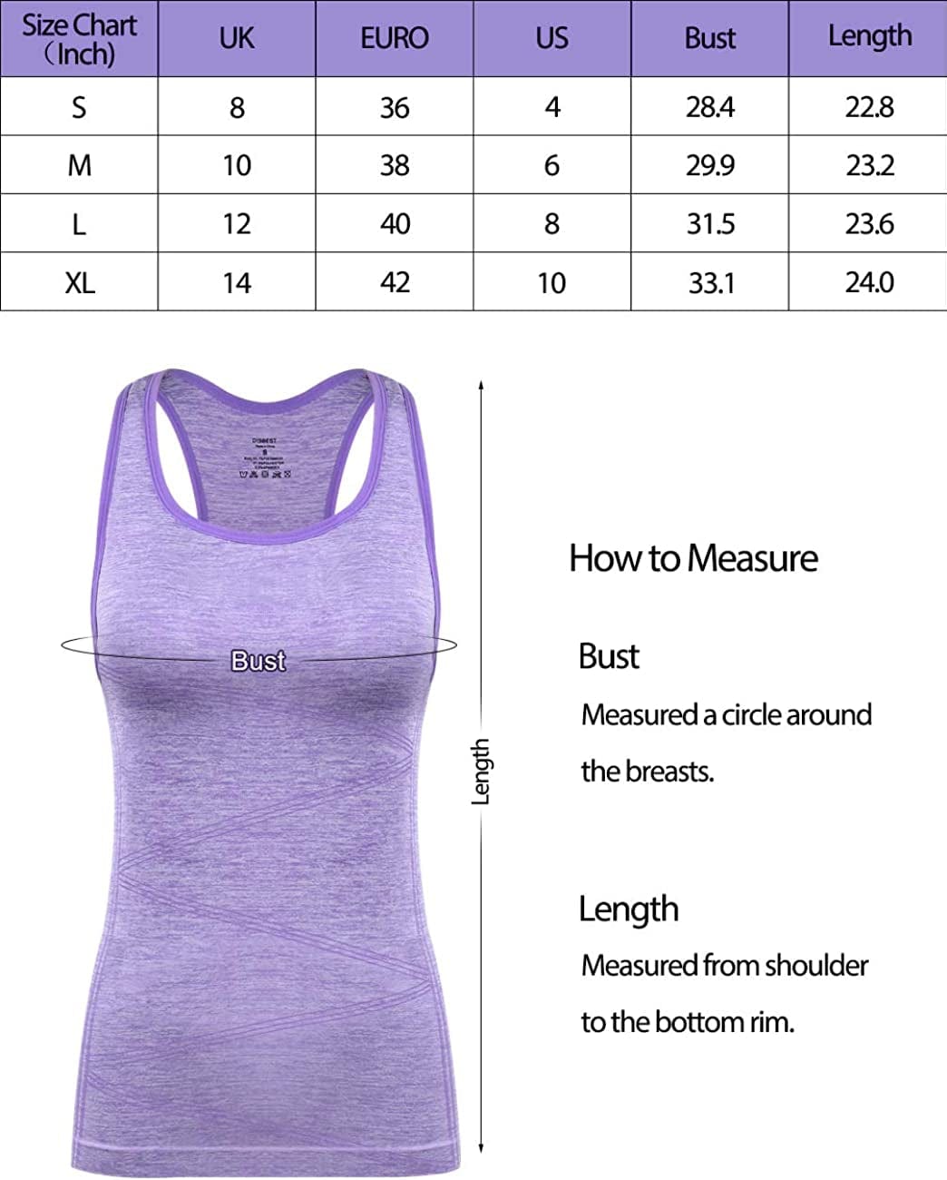 Disbest Yoga Tank Top, Women'S Performance Stretchy Quick Dry Sports Workout Running Top Vest with Removable Pads