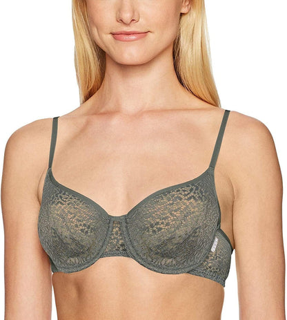 DKNY Women'S Modern Lace Unlined Demi Bra Sage Dark / 34A