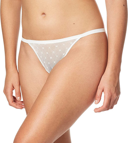 DKNY Women'S Monogram Mesh Thong Poplin White / Small