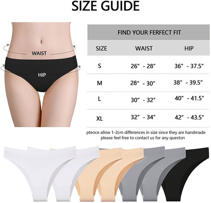 Dlala 7 Pack Women Seamless Underwear No Show Breathable Soft Stretch Bikini Panties Apparel & Accessories > Clothing > Underwear & Socks > Underwear Dlala   