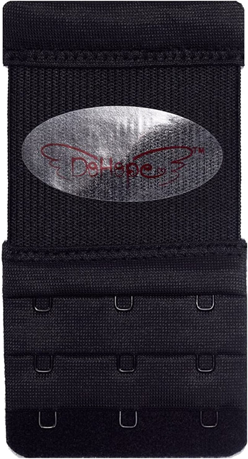 Dohope Elastic Back Bra Band Extender 3 X 3 Hook and Eye Tape Stretchy Extension