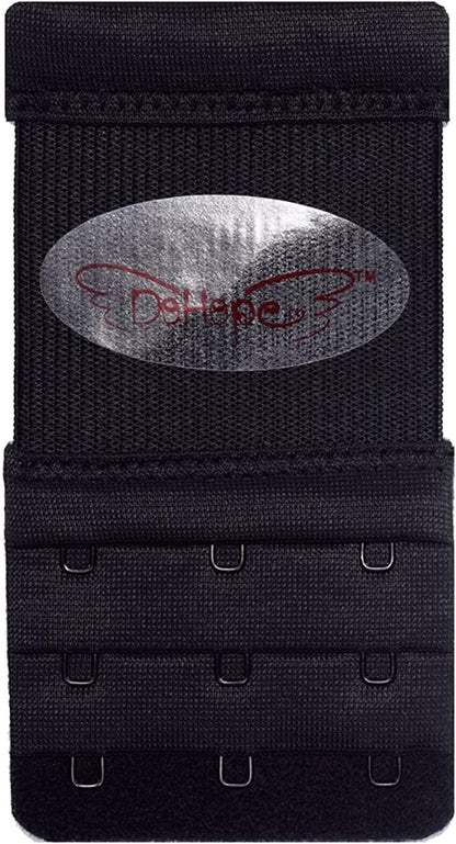 Dohope Elastic Back Bra Band Extender 3 X 3 Hook and Eye Tape Stretchy Extension