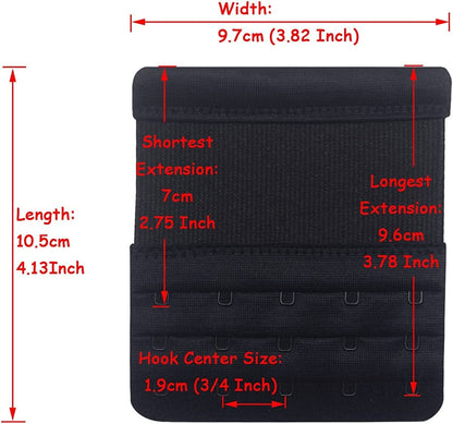 Dohope Elastic Bra Extender 5 Hook for plus Size Bras Back Extension Strap Black White Beige