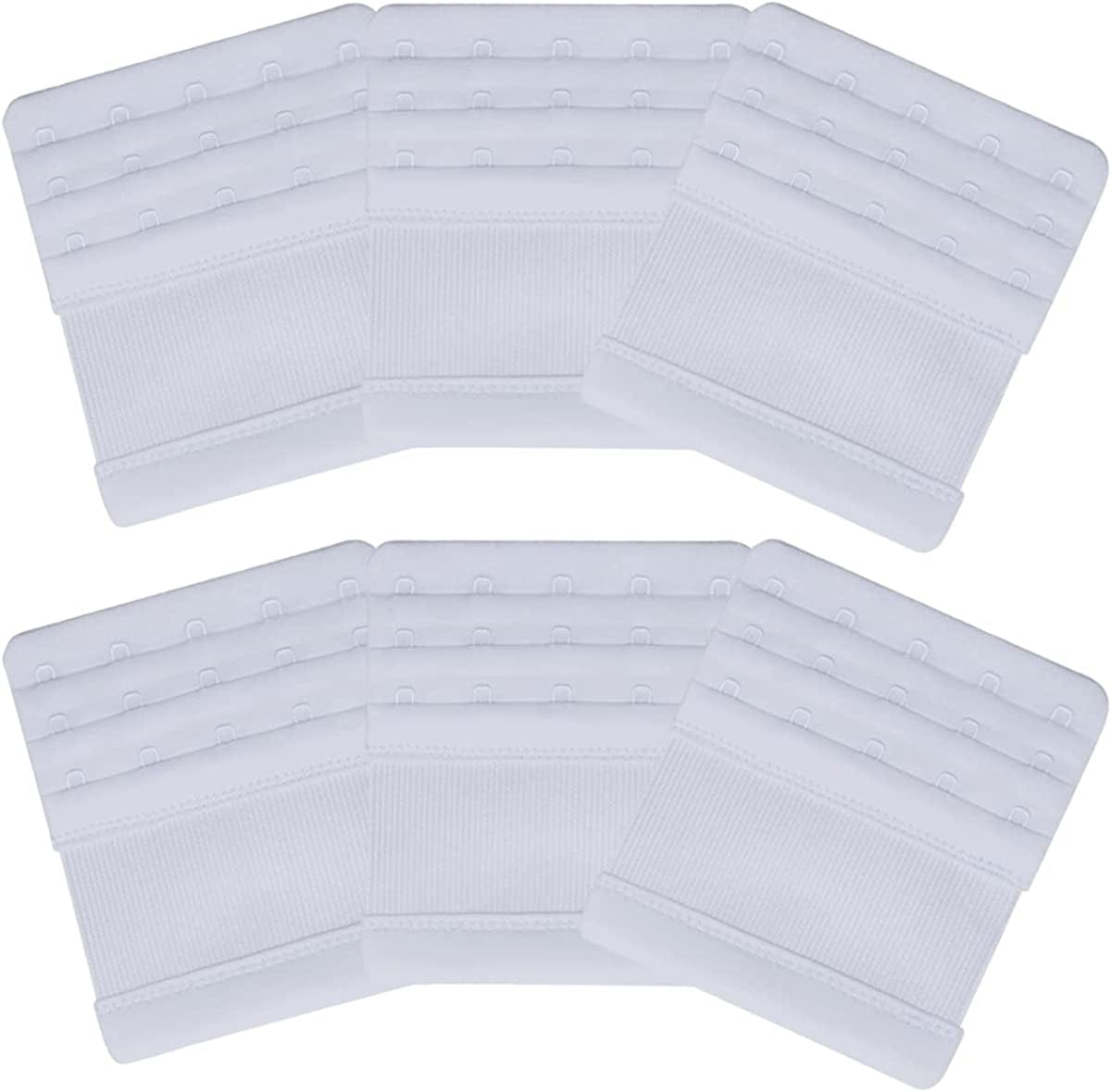Dohope Elastic Bra Extender 5 Hook for plus Size Bras Back Extension Strap Black White Beige 6pcs (White)
