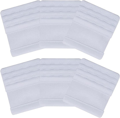 Dohope Elastic Bra Extender 5 Hook for plus Size Bras Back Extension Strap Black White Beige 6pcs (White)