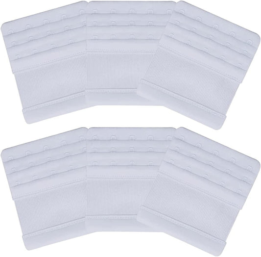Dohope Elastic Bra Extender 5 Hook for plus Size Bras Back Extension Strap Black White Beige 6pcs (White)