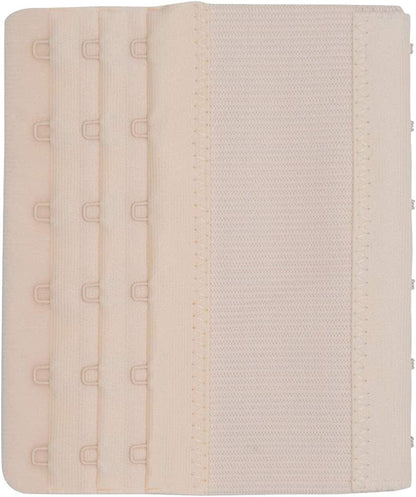 Dohope Elastic Bra Extender Strap 6 Hook 3 Row 3/4" plus Size Bra Extension Band 3pcs Bra Extenders (Black, White, Beige)