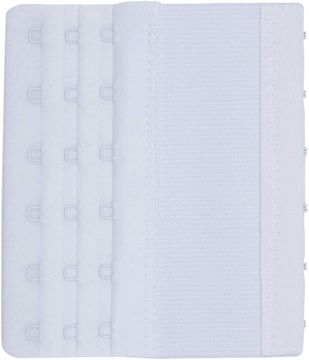 Dohope Elastic Bra Extender Strap 6 Hook 3 Row 3/4" plus Size Bra Extension Band 3pcs Bra Extenders (Black, White, Beige)