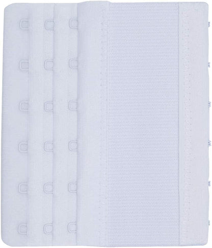 Dohope Elastic Bra Extender Strap 6 Hook 3 Row 3/4" plus Size Bra Extension Band 3pcs Bra Extenders (Black, White, Beige)