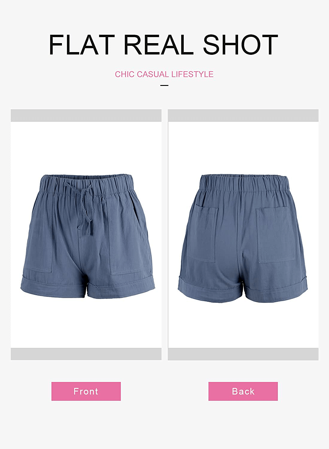 Dokotoo Womens Comfy Drawstring Casual Elastic Waist Pocketed Shorts Apparel & Accessories > Clothing > Shorts Kylie Max   