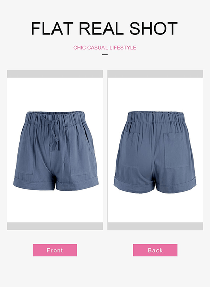Dokotoo Womens Comfy Drawstring Casual Elastic Waist Pocketed Shorts Apparel & Accessories > Clothing > Shorts Kylie Max   