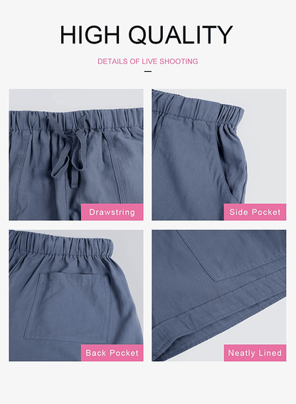 Dokotoo Womens Comfy Drawstring Casual Elastic Waist Pocketed Shorts Apparel & Accessories > Clothing > Shorts Kylie Max   