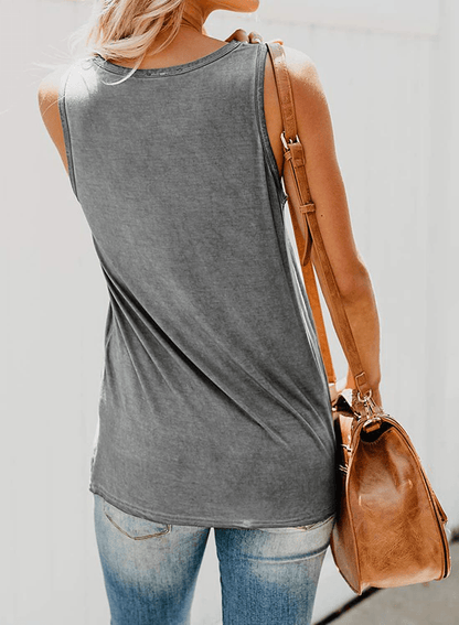 Dokotoo Womens Crew Neck Tank Tops Summer Leopard Detail Print Top Casual Cami Shirts Blouses S-XXL Apparel & Accessories > Clothing > Activewear Kylie Max   