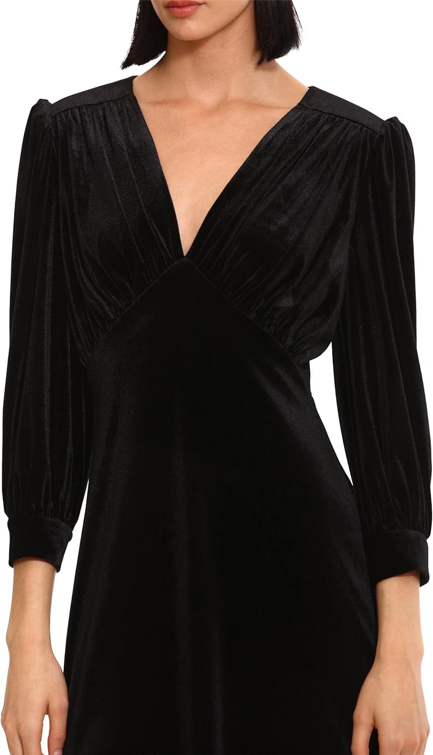 Donna Morgan Women'S Long Sleeve Empire Waist Velvet Dress Party Event Occasion Date Night Out Guest Of