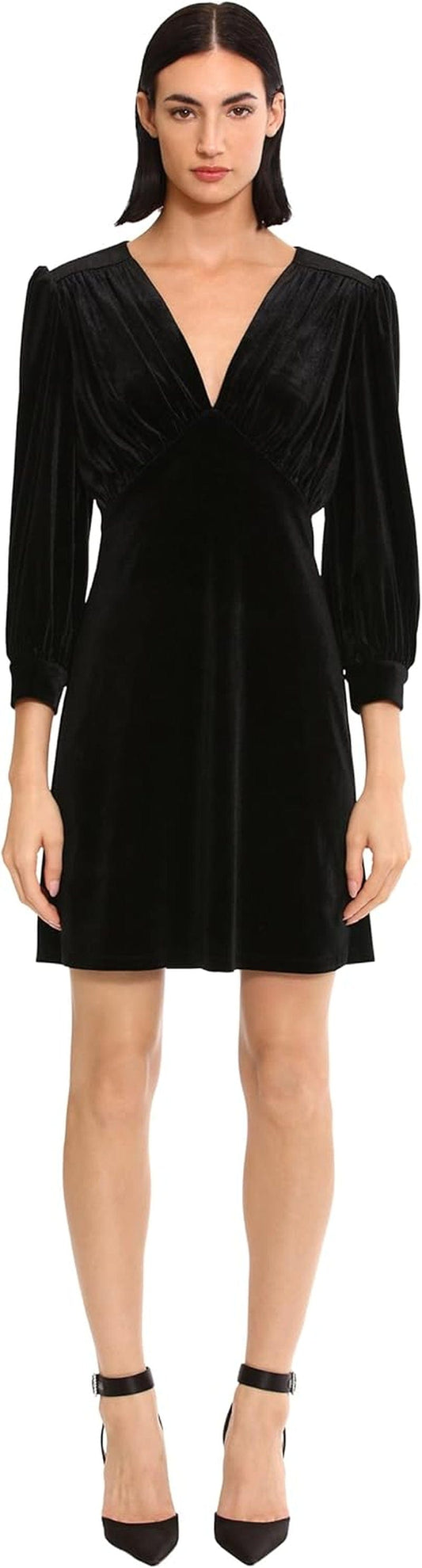 Donna Morgan Women'S Long Sleeve Empire Waist Velvet Dress Party Event Occasion Date Night Out Guest Of