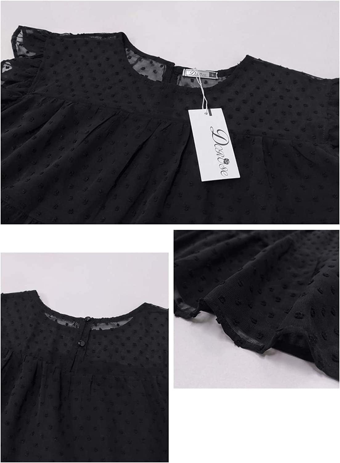 DOROSE Women'S Summer Top Ruffle Loose Casual Sleeveless Blouses Tops