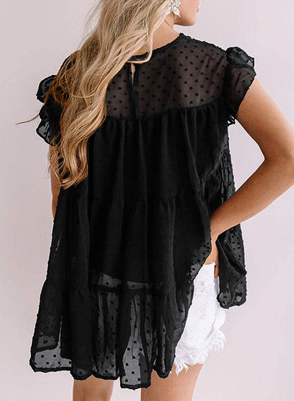DOROSE Women'S Summer Top Ruffle Loose Casual Sleeveless Blouses Tops