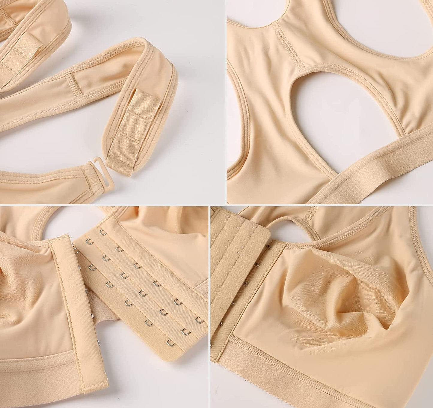 Dotvol Women'S Wireless Post-Surgery Front Closure Brassiere Adjustable Wide Strap Bra