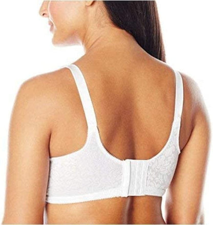 Double Support Wireless Bra, Lace Bra with Stay-In-Place Straps, Full-Coverage Wirefree Bra, Tagless for Everyday Wear