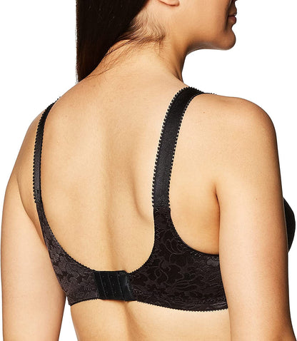Double Support Wireless Bra, Lace Bra with Stay-In-Place Straps, Full-Coverage Wirefree Bra, Tagless for Everyday Wear