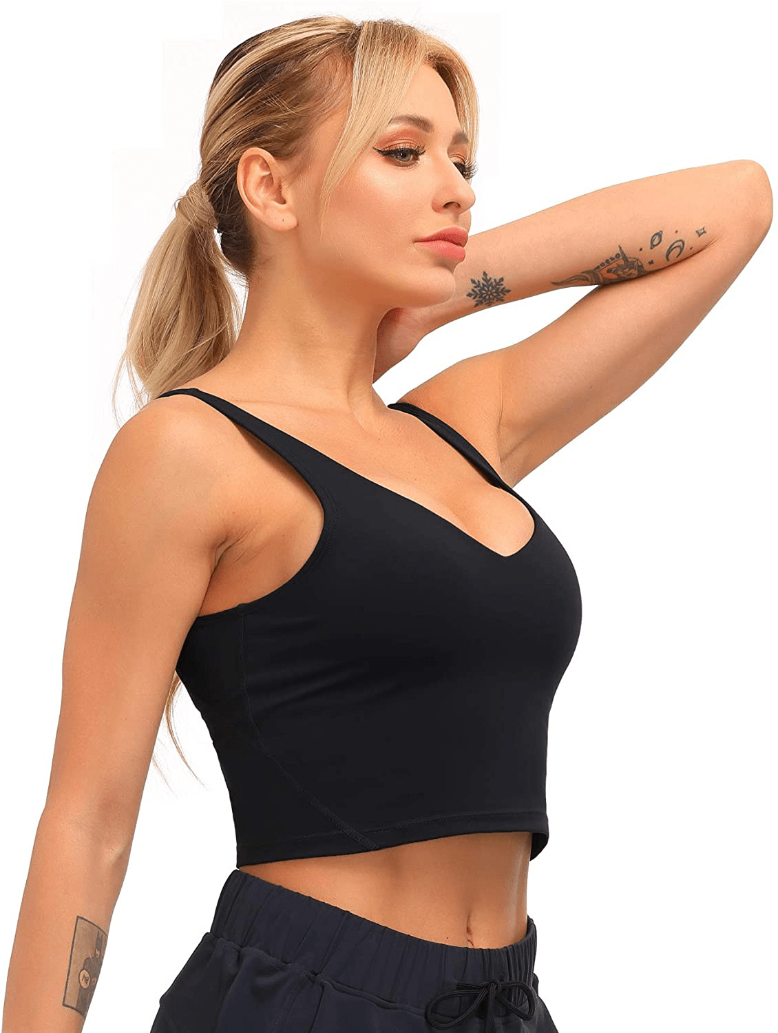 Dragon Fit Sports Bra for Women Longline Padded Bra Yoga Crop Tank Tops Fitness Workout Running Top Apparel & Accessories > Clothing > Underwear & Socks > Bras Kylie Max   