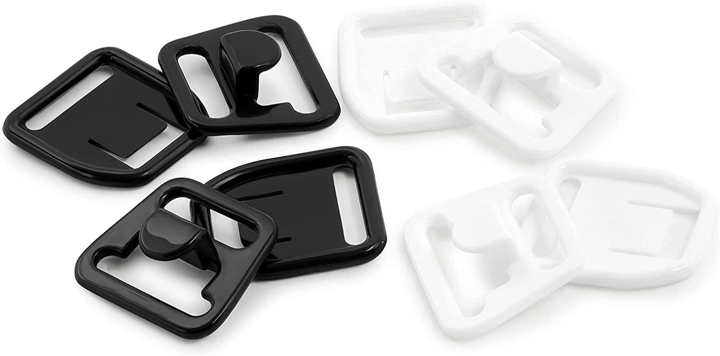 Dritz 56698-12-66 Bra Clips, 1/2-Inch, Black, White 4 Count