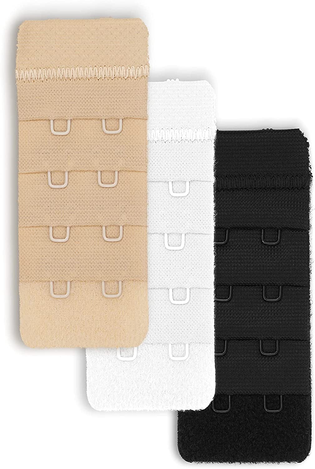 Dritz Back Bra Extenders, White, Beige, Black 3 Count