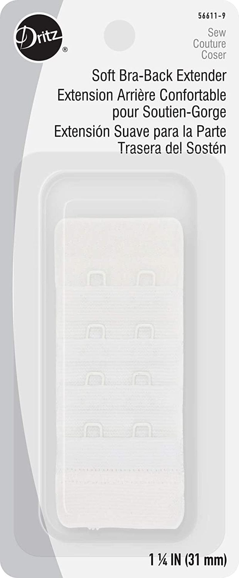 Dritz Womens 1-Pack Bra Extender, White, 3-Inch US White / 1-Pack / 1-1/4-Inch