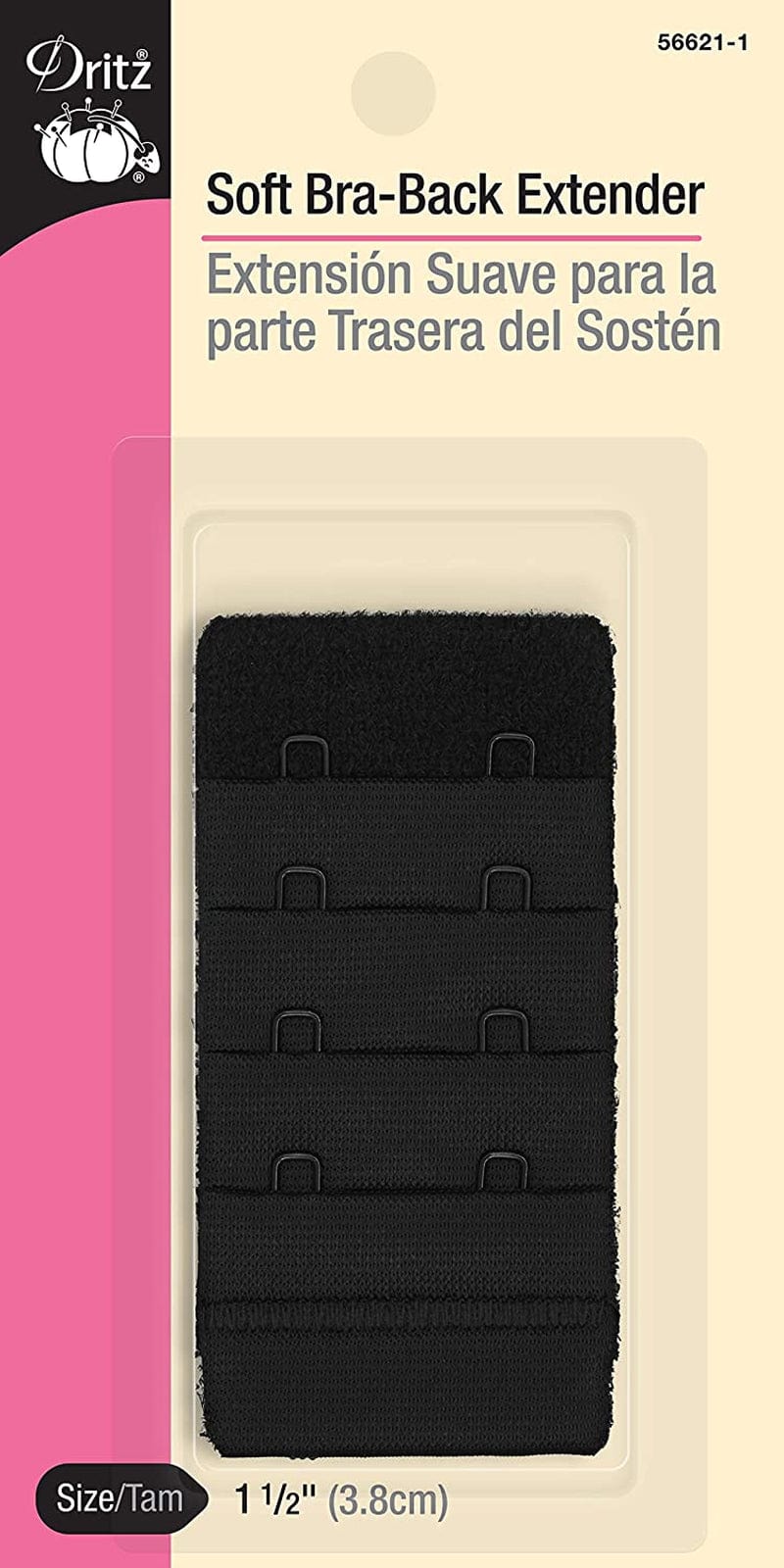 Dritz Womens 1-Pack Bra Extender, White, 3-Inch US Black / 1-pack / 1-1/2-Inch