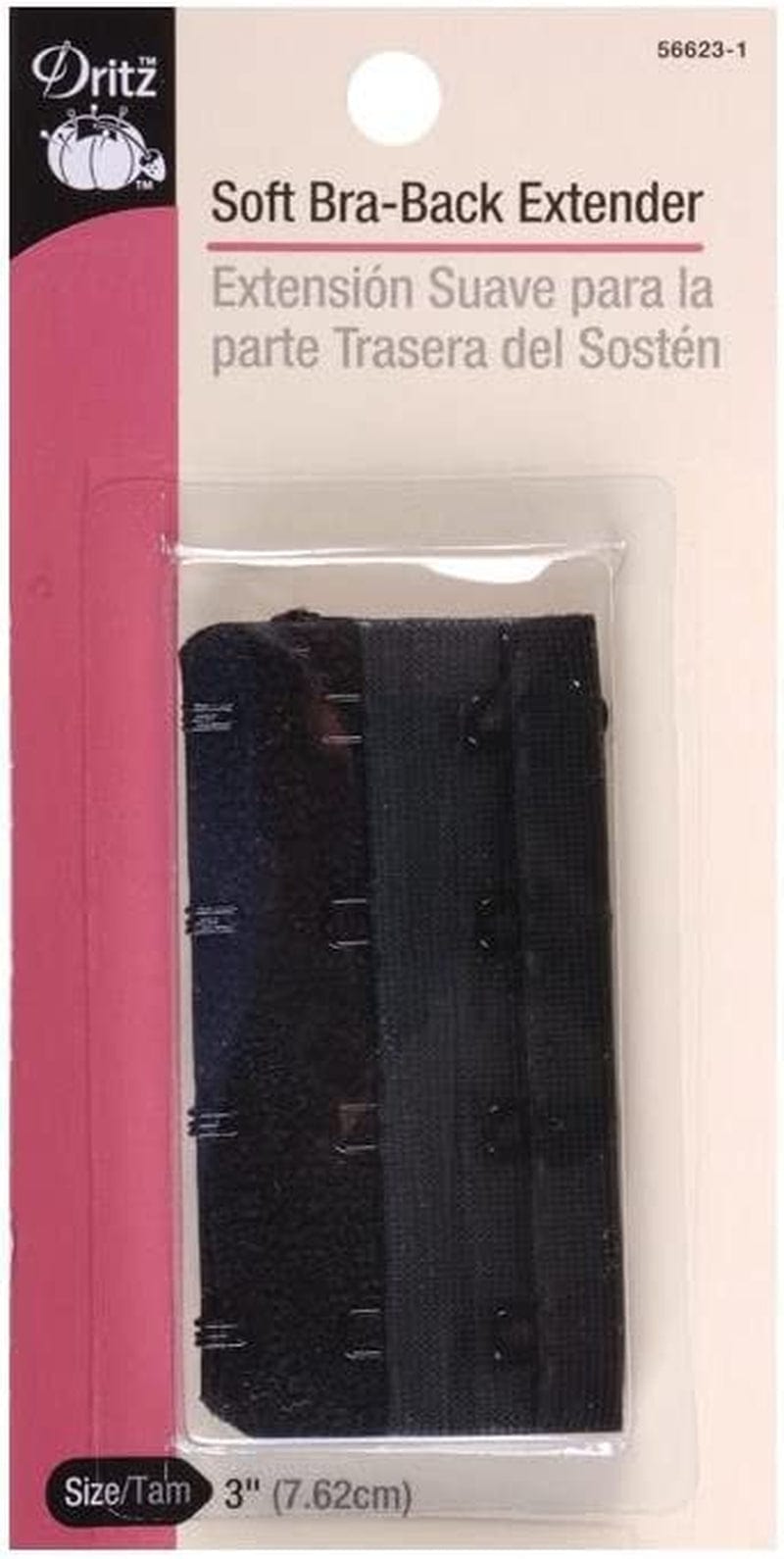 Dritz Womens 1-Pack Bra Extender, White, 3-Inch US Black / 1-Pack / 3-Inch