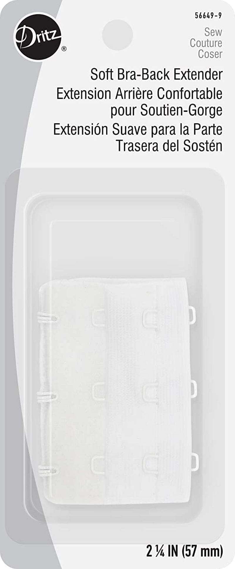 Dritz Womens 1-Pack Bra Extender, White, 3-Inch US White / 1-Pack / 2-1/4-Inch