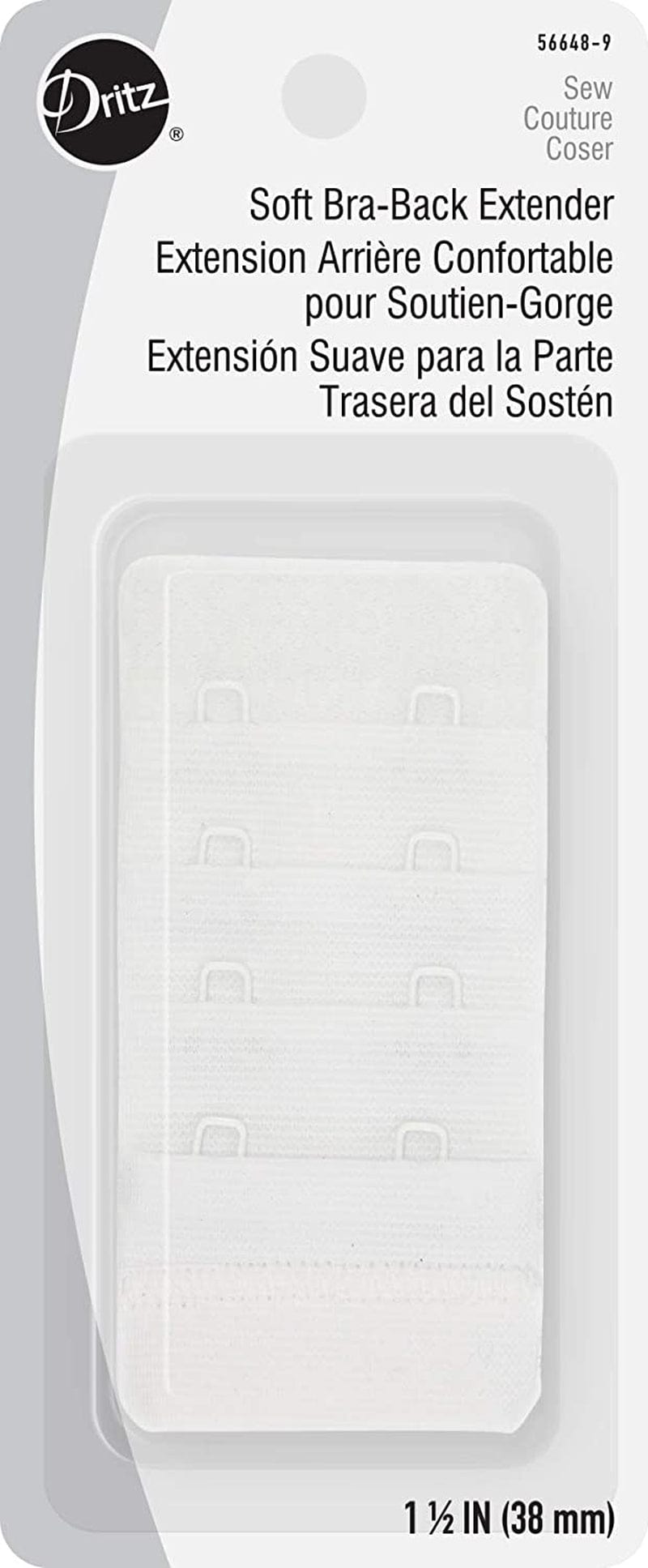 Dritz Womens 1-Pack Bra Extender, White, 3-Inch US White / 1-Pack / 1-1/2-Inch