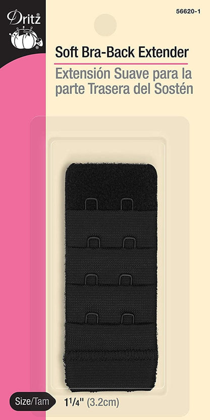 Dritz Womens 1-Pack Bra Extender, White, 3-Inch US Black / 1-Pack / 1-1/4-Inch