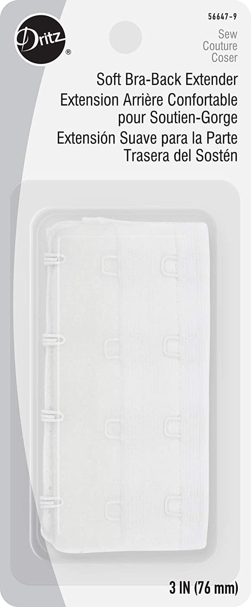 Dritz Womens 1-Pack Bra Extender, White, 3-Inch US White / 1-pack / 3-Inch