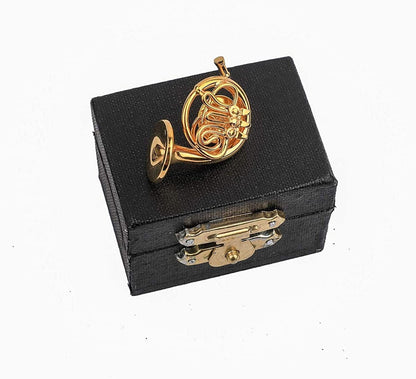 Dselvgvu Miniature Musical Instrument Fashion Lapel Brooch Pin with Red Velvet Lined Instrument Case Musical Gift Birthday Gift