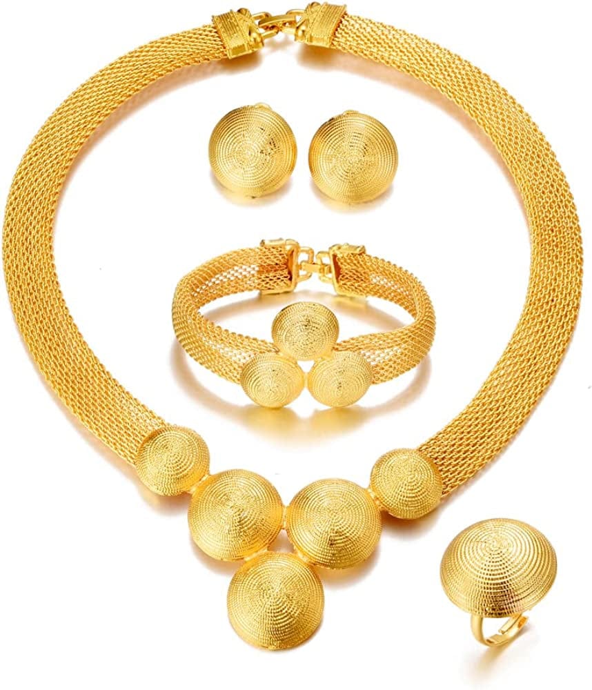 Dubai 24K Gold Plated Jewelry Sets for Women African Wedding Engagement Gifts Party Jewellery Sets SJ-386