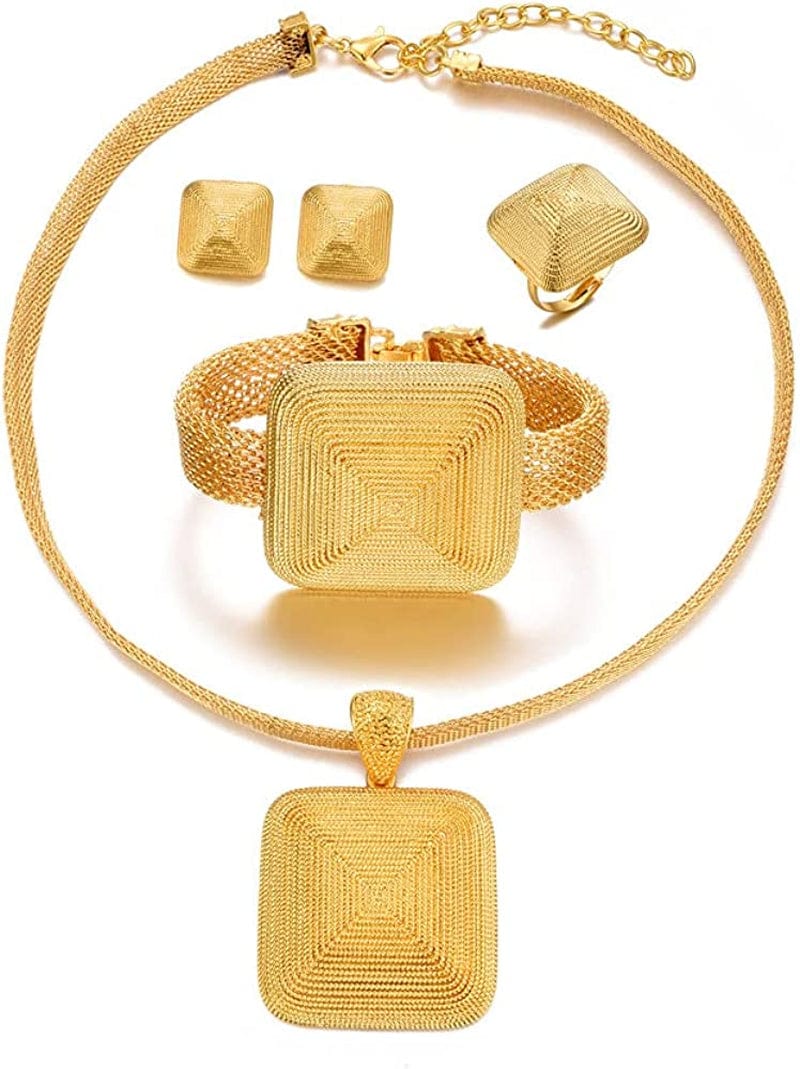 Dubai 24K Gold Plated Jewelry Sets for Women African Wedding Engagement Gifts Party Jewellery Sets SJ-326
