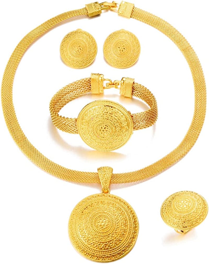 Dubai 24K Gold Plated Jewelry Sets for Women African Wedding Engagement Gifts Party Jewellery Sets SJ-387