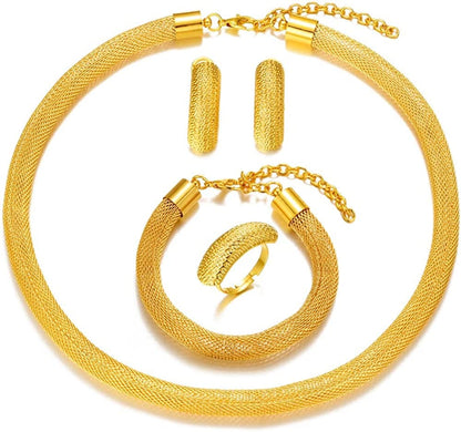 Dubai 24K Gold Plated Jewelry Sets for Women African Wedding Engagement Gifts Party Jewellery Sets SJ-385
