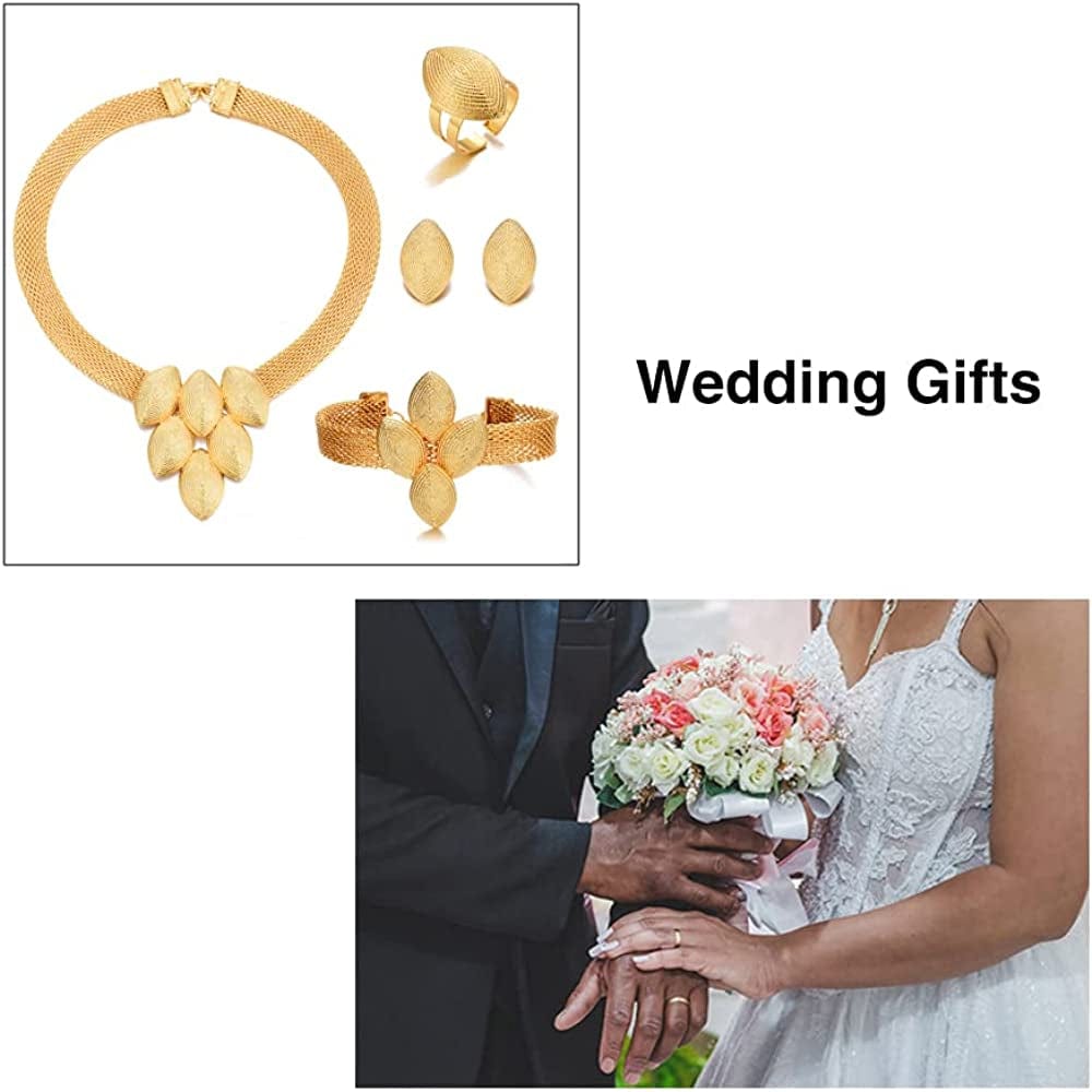 Dubai 24K Gold Plated Jewelry Sets for Women African Wedding Engagement Gifts Party Jewellery Sets